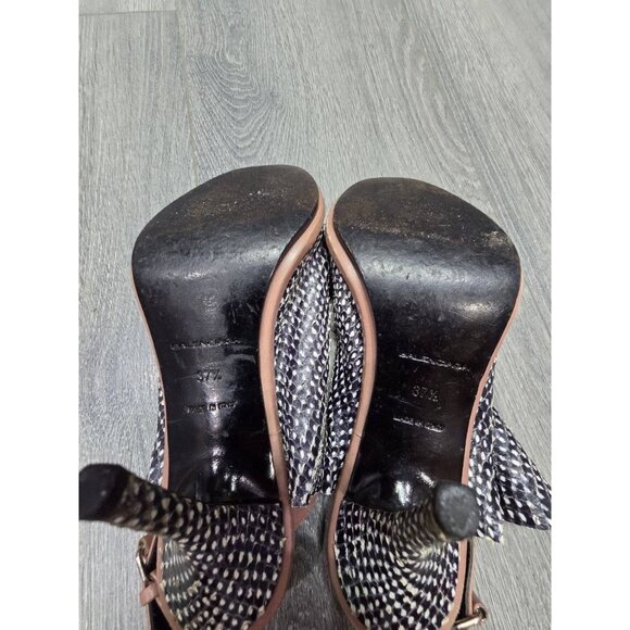 Balenciaga Python Style Printed Leather Sandals Black 37,5 S000032 - Picture 10 of 11